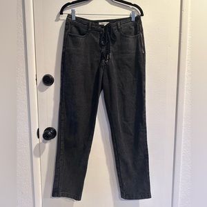 Black lace up jeans size medium